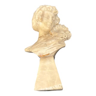 Mid 20th Century Hand Crafted Marble/Alabaster Statue of Young Lady For Sale