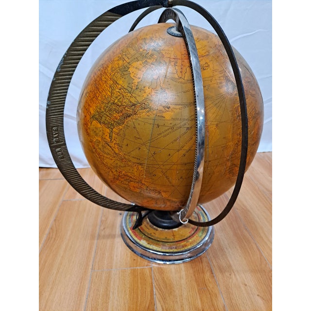 Brown Cram's 16" Deluxe Globe W/Daily Sun Ray and Season Indicator For Sale - Image 8 of 10