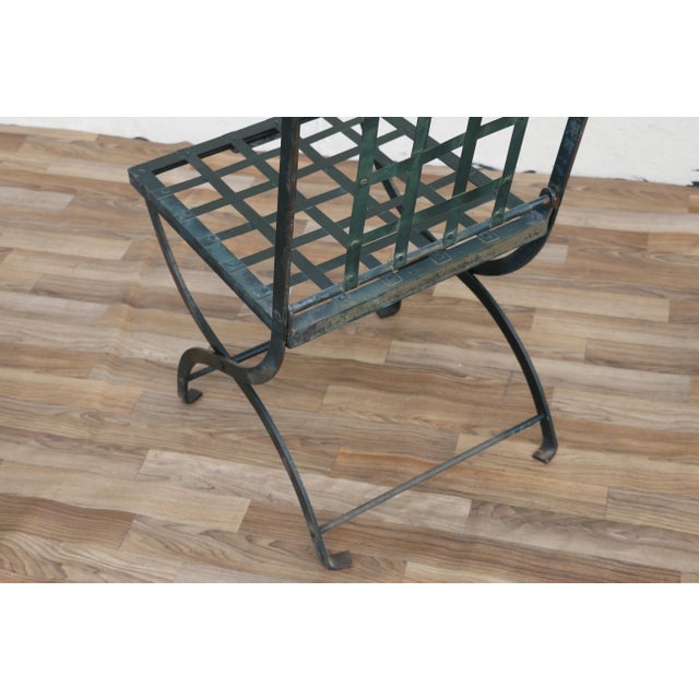 Vintage Set of 4 Hervé Baume French Wrought Iron Folding Patio Chairs, 1970s For Sale - Image 14 of 18