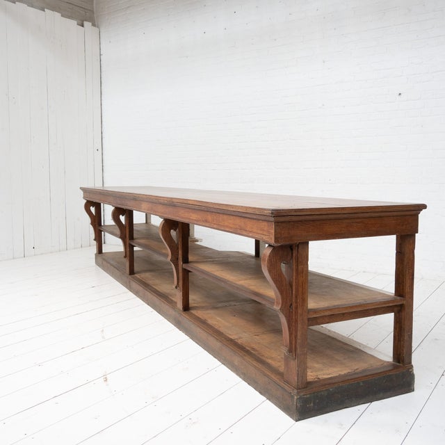 1920s Large Vintage Oak Drapers Table, 1920 For Sale - Image 5 of 13