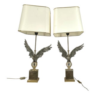 Nikkel Eagle Table Lamps by Loevsky and Loevsky, 1970s, Set of 2 For Sale