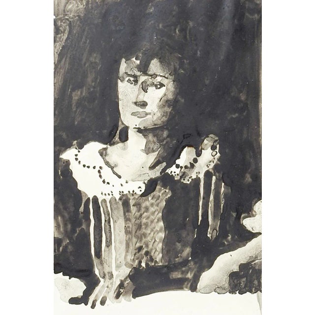 Art Deco Late 20th Century Marilyn Lanfear Impressionist Portrait Painting For Sale - Image 3 of 3