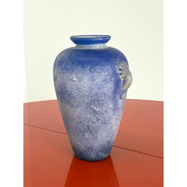 Mid-Century Modern Vintage Murano Amphora Vase in Cobalt Blue, 1980s For Sale - Image 3 of 13