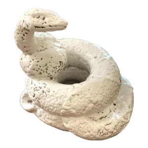 1950s Substantial Mid-Century Italian White Ceramic Coiled Snake Boa Constrictor Anaconda