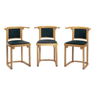 Art Nouveau Fledermaus Chairs by Josef Hoffmann for Wittmann, 1980s, Set of 3 For Sale