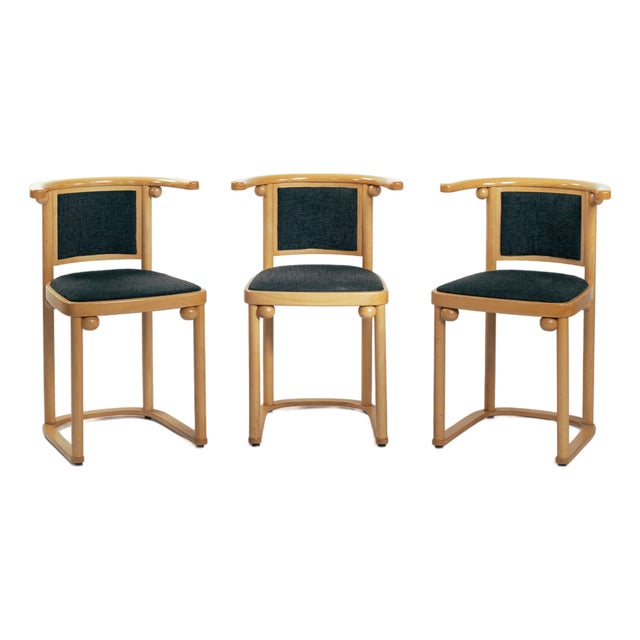 Art Nouveau Fledermaus Chairs by Josef Hoffmann for Wittmann, 1980s, Set of 3 For Sale
