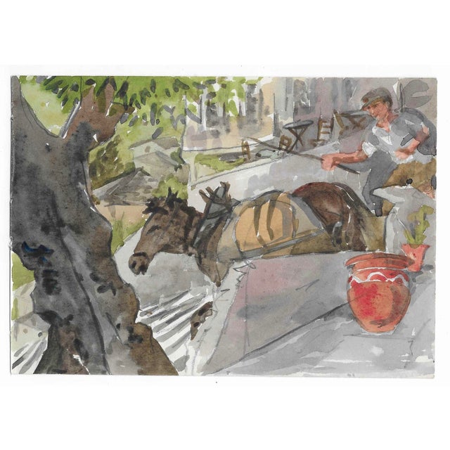 Painting by English artist Ivy Attwell (1895-1985). Attwell traveled extensively all over the world and recorded her...