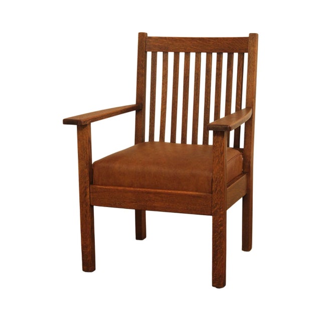 Antique Mission Oak Spindle Back Armchair For Sale - Image 13 of 13