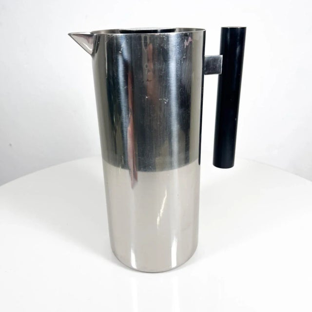 AMBIANIC presents 1950s Smith Metal Arts Stainless Modern Pitcher Carafe Buffalo NY Vintage Insulated Coffee Pot Water Jug...