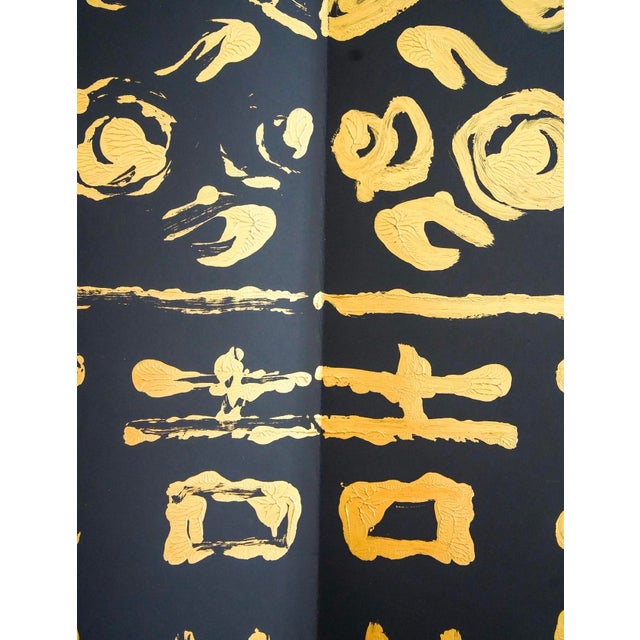 Contemporary Contempoarry Double Happiness Ginger Jar Rorschach Painting by Dorothy Collier - Gold on Black Paper III For Sale - Image 3 of 3