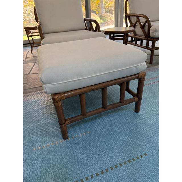 Seven Piece Vintage Set of Clark Casual Bamboo Rattan Furniture For Sale - Image 9 of 18