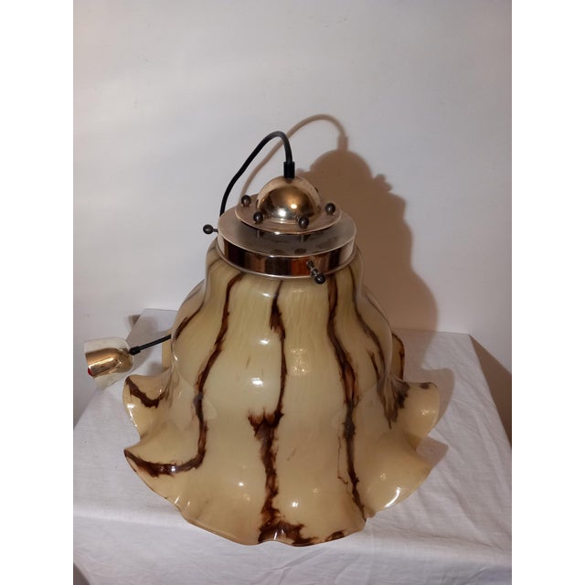 Pendant Lamp in Brass and Glass from Peill & Putzler For Sale - Image 4 of 10