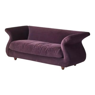 Purple Velvet Gondola Sofa by Sergio Savarese for Dialogica For Sale
