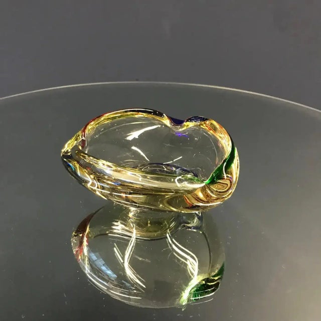 Glass Large Murano Glass Multi-Color Bowl Element Shell Ashtray Murano, Italy, 1970s For Sale - Image 7 of 8