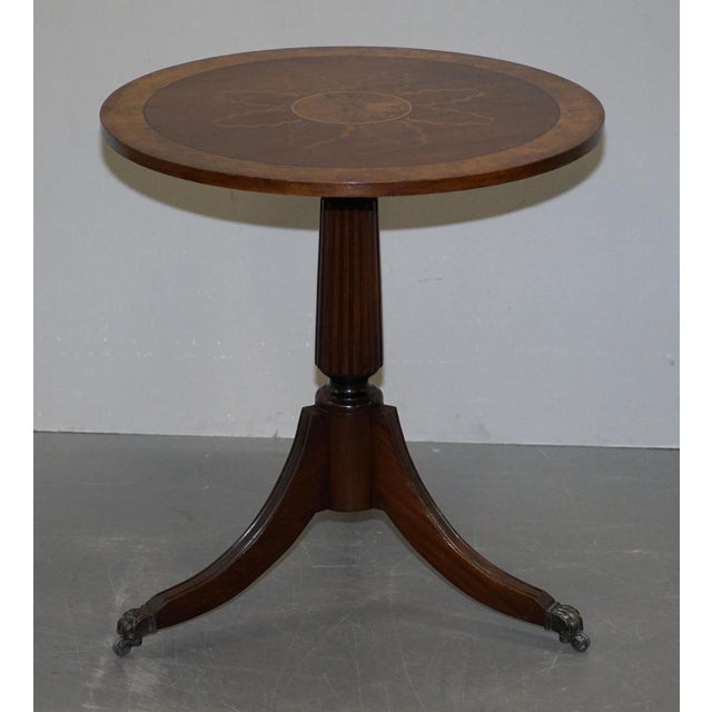 Burr Walnut Marquetry Inlay Side Tables, Set of 2 For Sale - Image 3 of 18