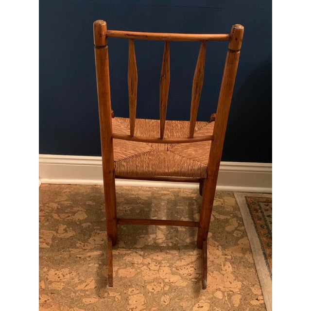 Late 19th Century 19th Century Hand Crafted Children’s Rocker With Rush Seat For Sale - Image 5 of 7