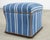 Ralph Lauren 'Florence' Storage Ottoman in Striped Blue Upholstery For Sale - Image 11 of 18