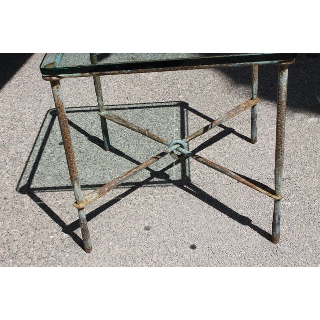 Brutalist Hand Hammered Steel Side Table For Sale - Image 4 of 9
