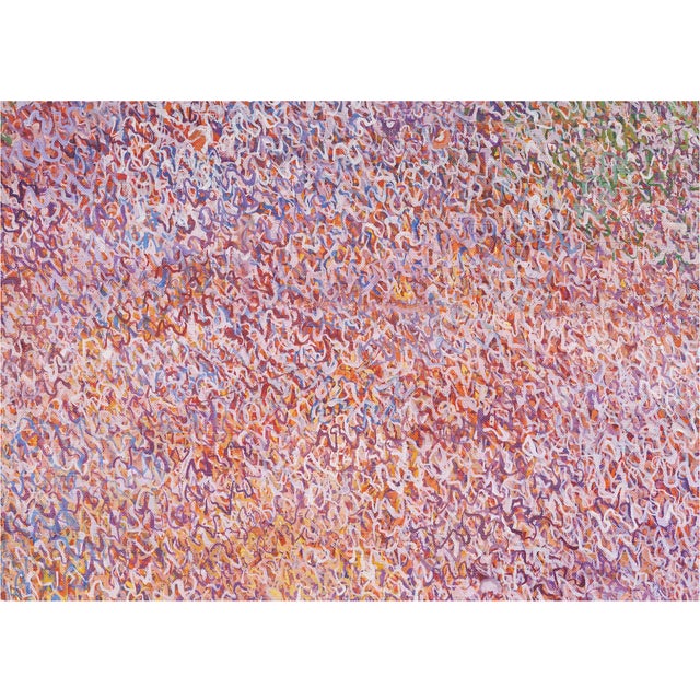 1960s Vintage Abstract Mid-Century Modern Large Nonobjective Oil Painting, Signed Sakuko Ido 1969 For Sale - Image 5 of 12