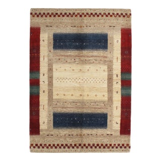 Vintage Hand-Knotted Gabbeh Rug 5'7" X 8'0" For Sale