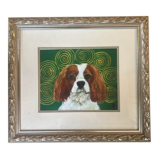 Contemporary King Charles Spaniel Portrait Print by Judy Henn For Sale