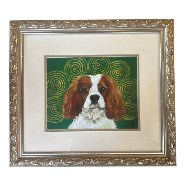 Contemporary King Charles Spaniel Portrait Print by Judy Henn For Sale