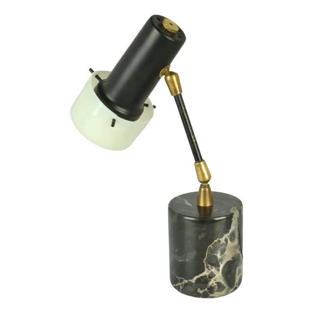 Gino Sarfatti 1950s Table Lamp for Arteluce on Black Marble Base For Sale