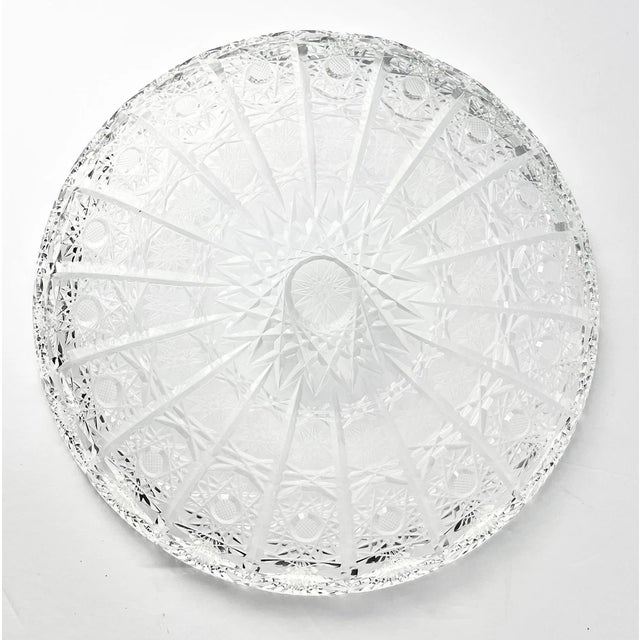1960s Vintage American Brilliant Period Abp Cut Crystal Glass Tray Platter For Sale In Dallas - Image 6 of 6