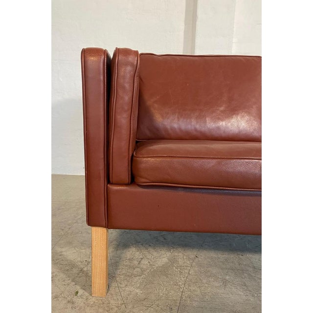 Mid-Century Danish Cognac Leather 2-Seater Sofa from Mogens Hansen For Sale - Image 6 of 18