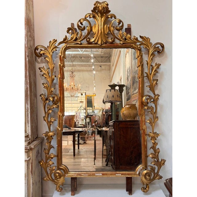 Baroque Large, Fine 18th C. Carved Gilt Italian Baroque Mirror For Sale - Image 3 of 8