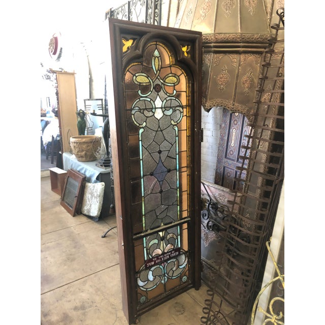 1920s Vintage Stained Glass Church Window For Sale - Image 13 of 13