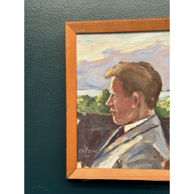 Mid-Century Modern Fröding, Portrait, 1975, Oil on Canvas, Framed For Sale - Image 3 of 18