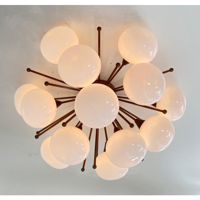 Not Yet Made - Made To Order 21st Century Mezzo Bronze White Pebble Murano Glass Flush Mount by Fabio LTD For Sale - Image 5 of 7
