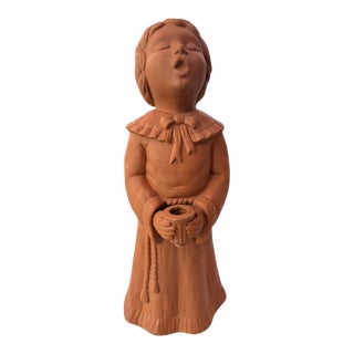 1970s Terra Cotta Chorister Candle Holder Christmas For Sale