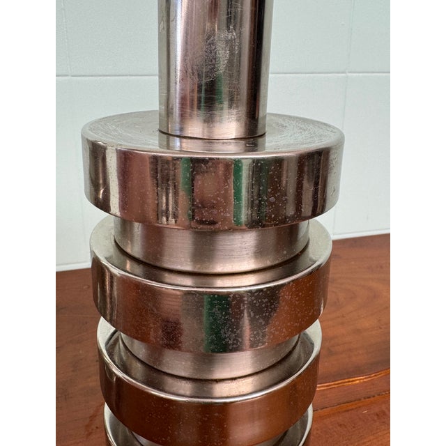 Vintage Italian Space Age Style Lamps in Chrome Steel, 1970s, Set of 2 For Sale - Image 10 of 18