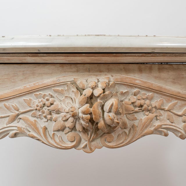 18th Century Gustavian Hand-Carved Marble-Top Console Table For Sale In New York - Image 6 of 14