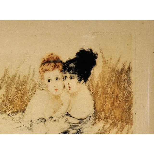 Louis Icart, Scared, Hand Coloured Etching, 1920s, Framed For Sale - Image 8 of 18