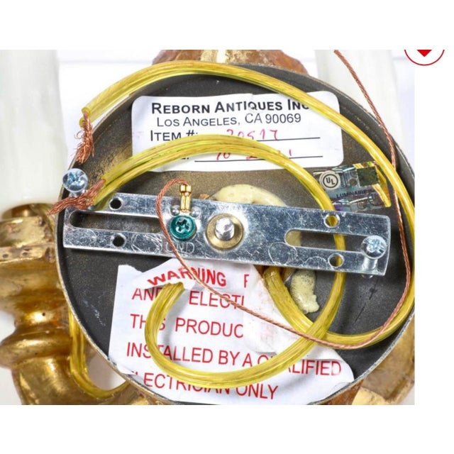 Italian Pair of 18th C Style Italian Giltwood Sconces by Reborn Antiques For Sale - Image 3 of 3