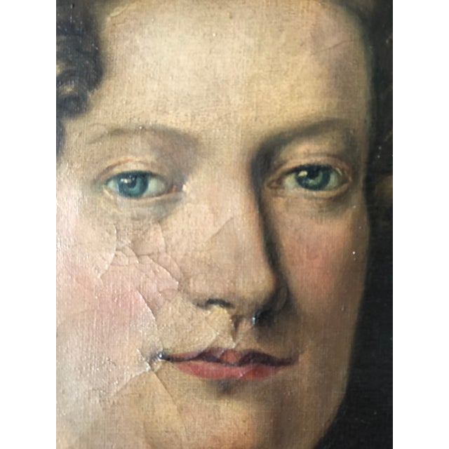 Antique Original Lady Oil Painting: Large 19th Century Baroness Portrait For Sale - Image 4 of 12