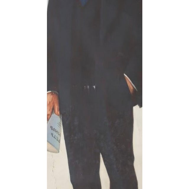 Vladimir Lenin Portrait, Original Soviet Oil Painting on Canvas, 1970s 152-78 For Sale - Image 4 of 6