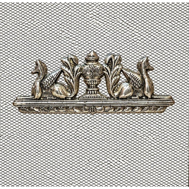 Antique Rococo Style Three Panel Ornate Silver Metal Fireplace Screen Birds For Sale In Pittsburgh - Image 6 of 8