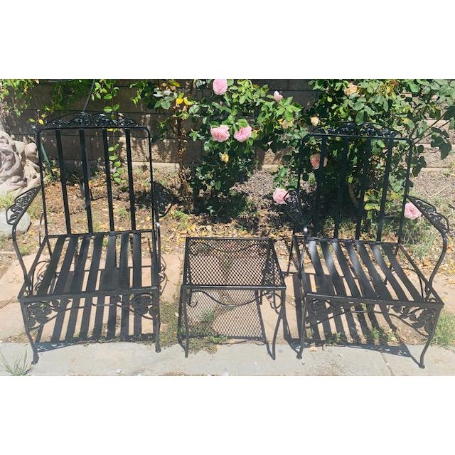 1950’s Vintage Woodard Wrought Iron Patio FurnitureSet of 3 Chairish