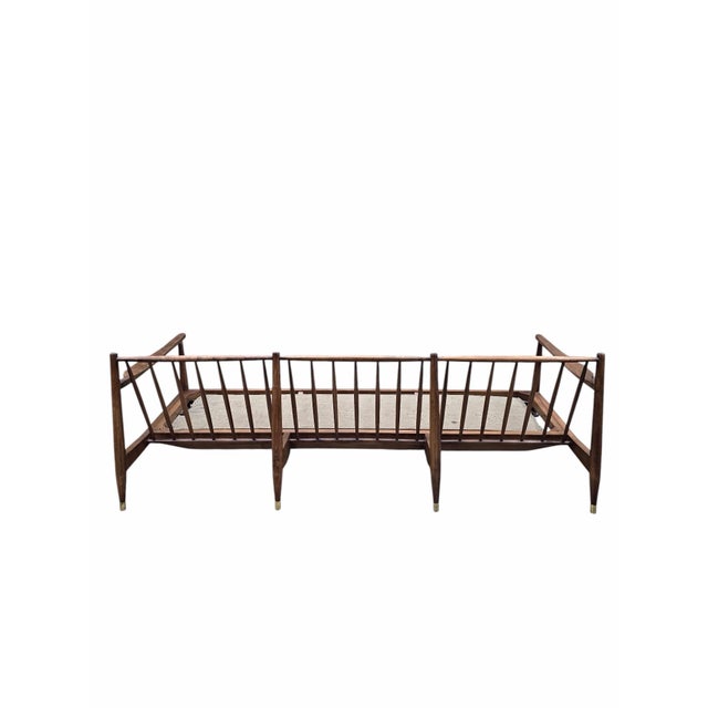 Ivory Danish Modern Sofa Newly Reupholstered in Ivory Sheep’s Wool Shearling by Ib Kofod-Larsen For Sale - Image 8 of 12