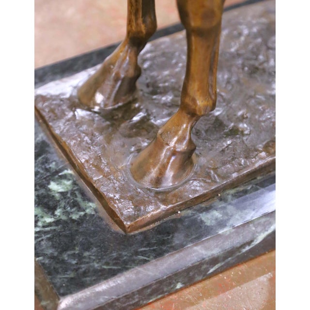 19th C. French Patinated Bronze Horse Sculpture on Marble Base Signed C. Fratin For Sale - Image 10 of 12
