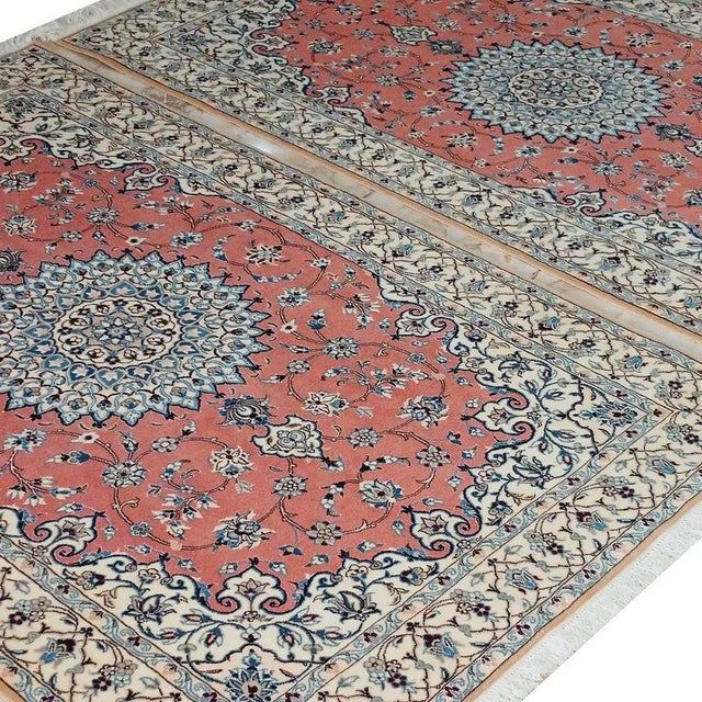 Hand-knotted Nain rug | Knot density: 9La 45 Raj (approx. 413.000 knots/m²) | Material: Wool & Silk | Size: 138 x 210 cm...
