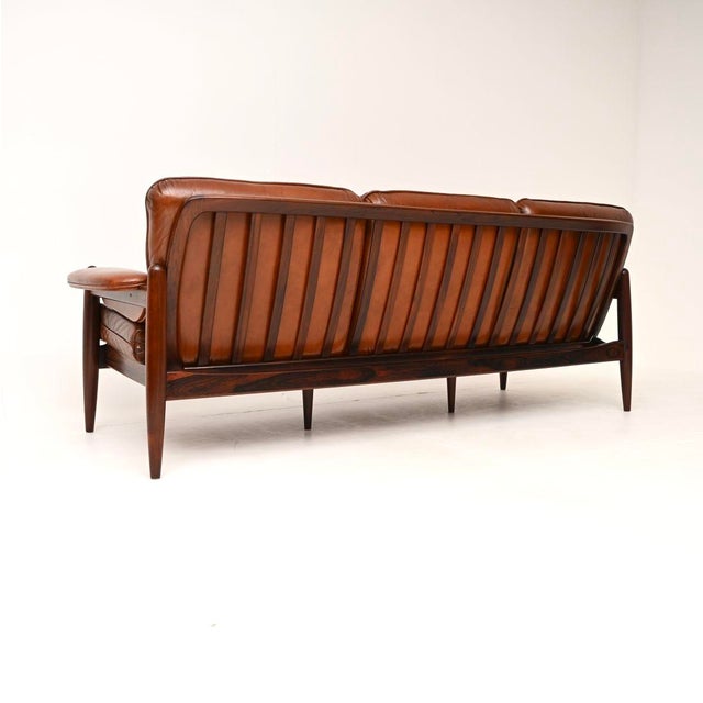 Wood Vintage Danish Leather Sofa, 1960 For Sale - Image 7 of 11