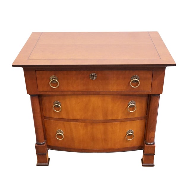 Traditional Henredon Furniture Solid Mahogany Traditional Empire Style 32" Three Drawer Nightstand 4901-06-3619 For Sale - Image 3 of 14
