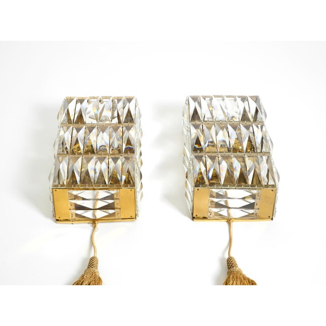Vintage Brass Wall Lamps with Crystal Shades by Bakalowits & Söhne, 1960s, Set of 2 For Sale - Image 11 of 18
