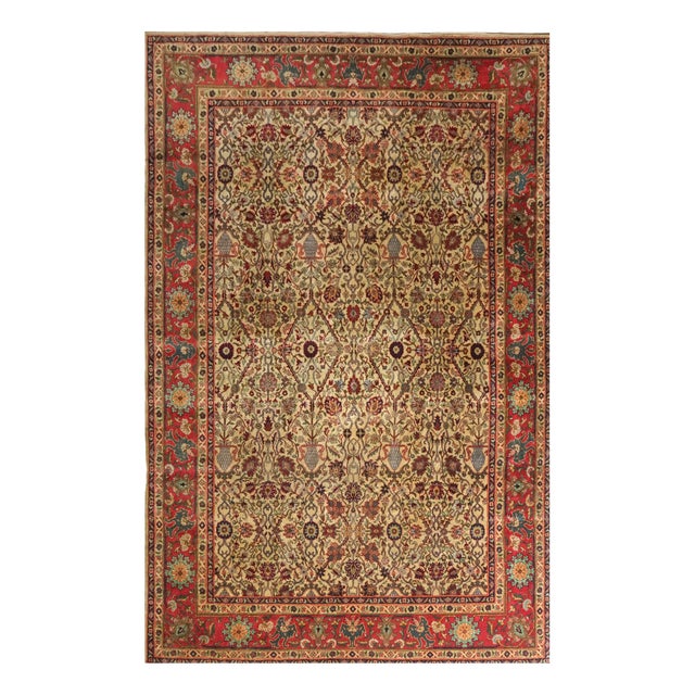 Large Arts and Crafts Handwoven Rug, 1990s For Sale