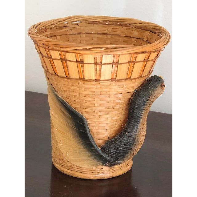 Chinoiserie Vintage Chinese Black Swan Planter Basket For Sale - Image 3 of 13